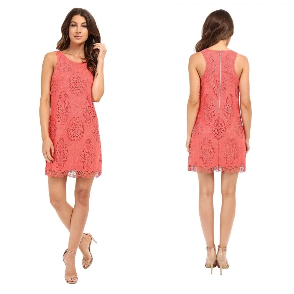 Tart Collection Coral Willow Lace Shift Dress.